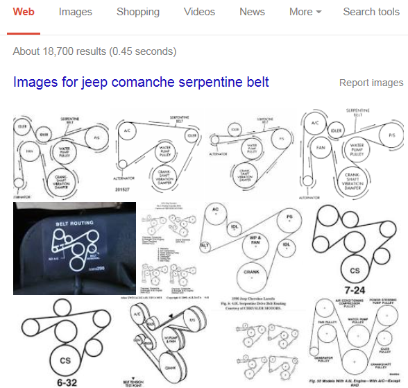 Serpentine Belt Diagram - MJ Tech: Modification and Repairs - Comanche ...
